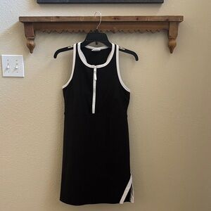 Athleisure Black and White Sleeveless Dress with built in shorts